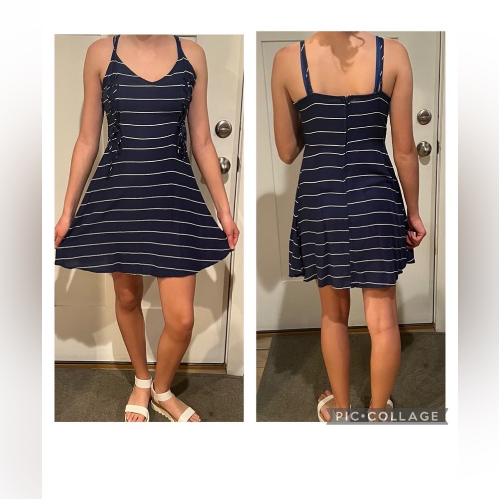 Charlotte Russe Blue and White Striped Dress